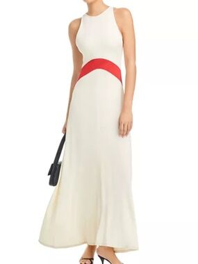 Solid & Striped x Sofia Richie Grainge The Jonati Dress | Size S | Ecru/Red | Wo